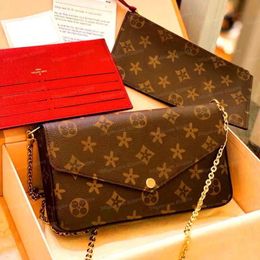 Luxury Designer Woman Bag Handbag 3 PCS SETS Women Shoulder Bags Purse Original Box Fashion With Pattern Flowers Letters Checkers Grid Three in One KS6899