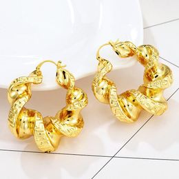 Hoop Earrings & Huggie Women High Quality Copper Twist Letter Pattern Clip Wedding Fashion Jewellery For Engagement Gifts