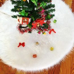 Christmas Decorations Tree Skirt Plush Faux Fur Carpet Xmas Floor Mat Snowflake Ornaments Wedding Birthday Year Decor