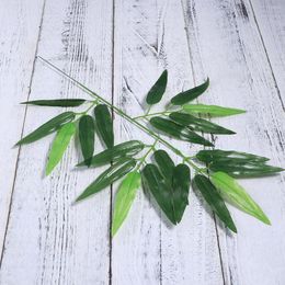 Decorative Flowers Leaves Bamboo Artificial Fake Crafts Artifical Stick Branches Poles Simulated Decoration Decorations Leaf Green Decor