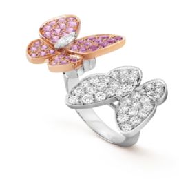 18 Style Womens Designer Clover Rings Fashion Four-leaf Flowers Band Diamond Shell Titanium Steel Lovers Ring Jewellery