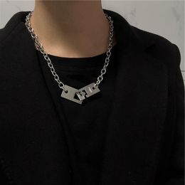 Chains Vintage Punk Chain Link Classic Hip Hop Silver Colour Simple Style Couple Necklace For Men Jewellery Choker