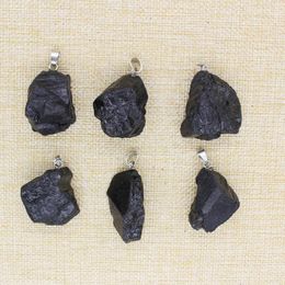 Pendant Necklaces Classic Handmade Black Tourmaline Natural Stone Necklace Men's Crystal Jewelry TR-031 ProductionPendant