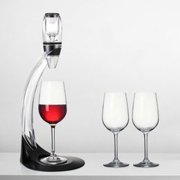 Wine Glasses Red Aerator Philtre Magic Decanter Essential Pourer Stand Holder Vodka Quick Air Bar 230225