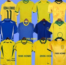 Brasil retro soccer jerseys PELE Ronaldo 1970 57 58 85 88 91 93 94 98 00 02 04 12 Ronaldinho KAKA R. CARLOS camisa de futebol BraziLS RIVALDO classic