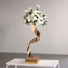 For Weddingss Decoration ntique metal gold wedding spin S shape flower stands for wedding decoration 612
