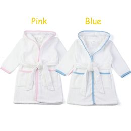 Pyjamas 100 Cotton White Terry Towelling Bathrobes With Drawstring Unisex Children Girls Sleepwear Boys Bathroon Sets 230224