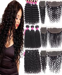 Brazilian Human Hair Bundles With Closures 4X4 Lace Closure Or 13X4 Ear To Ear Lace Frontal Closure Human Hair Weave With Lace Clo2919522