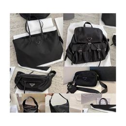 car dvr Shoulder Bags Fashion Shoderbagsfashion Shoderbagswomen Nylon Triangle P Black Shoder Crossbody Bag Large Capacity Zipper Backpack S Dhzwl