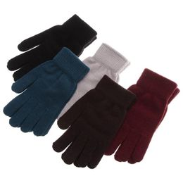 Sports Gloves Gifts Winter Warm Basic Thicken Magic Accessories Plush Lining Mittens Wool Knitted Full Fingered