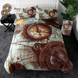 Bedding Sets Clock Retro Set Bedroom Decor Boys Girls Gift Duvet Comforter Cover 2/3 Piece Bedspread With Pillowcase