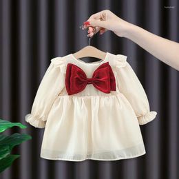 Girl Dresses Born Baby Spring Fall Clothes Wear Bow Princess Party Dress For Toddler Clothing 1 Year Birthday