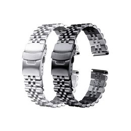 Stainless Steel Bracelet 18mm 19mm 20mm 21mm 22mm 24mm 26mm Women Men Silver Solid Metal Watch Band Strap Accessorie276O