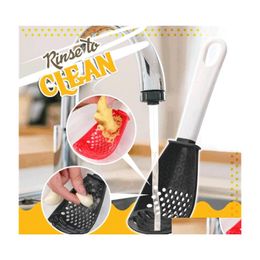 car dvr Other Kitchen Tools Mtifunctional Cooking Spoon Heatresistant Hanging Hole Innovative Potato Garlic Press Colander Drop Delivery Hom Dhhwe