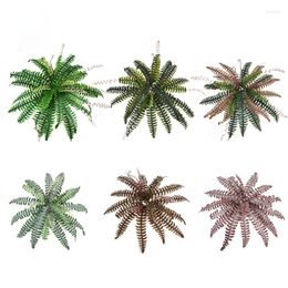 Decorative Flowers Fern Artificial Plants For Home Office Decor Big Green Silk Persian Grass Wall Accessories Fake Plant Garden Decoration