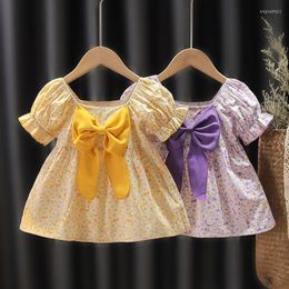 Girl Dresses Summer Infant Baby Dress For Toddler Cute Print Big Bow 1 Year Birthday Princess Born Clothes Vestidos