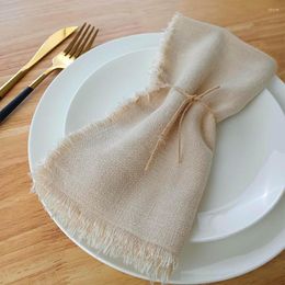 Table Napkin 10PCS Bridal Shower Tassel Linen Cotton Cloth Napkins For Dinners Parties Decoration Christmas Personalised Wedding