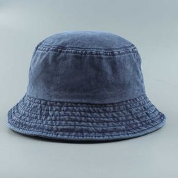 Wide Brim Hats 2022 New Foldable Fisherman Hat Washed Denim Bucket Hats Unisex Fashion Bob Caps Hip Hop Gorros Men Women Panama Bucket Cap G230224