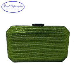 Evening Bags Royal Nightingales Olive Green Party and Clutches with Crystal for Womens Wedding Prom Dress 230225