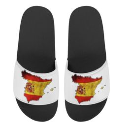 Slippers Custom Pattern Spanish National Flag Summer Women Casual Fashion Slides Sandals Outdoor Non-slip Beach Shoes Flip Flops