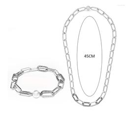 Chains 925 Sterling Silver Chain Necklace For Women To Wear Hoop With Me Series Charms Fashion JewelryChains