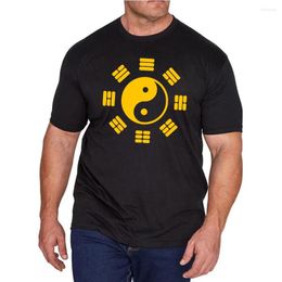 Camicie da uomo uomo yin yang maglietta ching kungfu arte camicia cinese tai chi di cotone abbigliamento fantastico maglietta da regalo a maniche corte