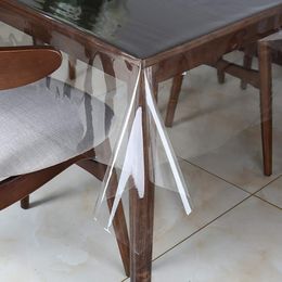 Table Cloth Transparent PVC tablecloth Square Round Dining Room cover oilcloth 0 13mm waterproof table protector 230224