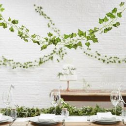 Decorative Flowers Artificial Ivy Wreath Plant Eco-friendly Garland Silk Wedding Fence Green Decoration Fake Vine Leaf 2023