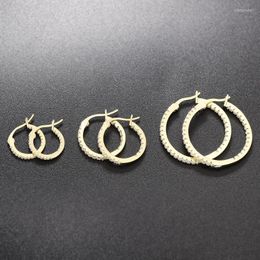 Hoop Earrings & Huggie Fashion Large Round Circle Double Pave Zircon Korean Style Hanging For Women Jewellery GiftHoop Odet22