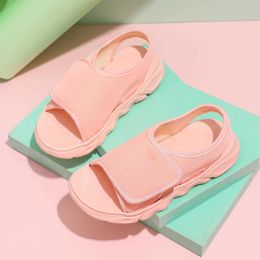 Sandals Air Mesh Platform Sandals for Girls Summer Outdoor Beach Shoes Kids Soft Comfortable Girl Sandal Shoe for Child White Black Pink Z0225