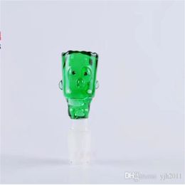 Hookahs Green Cartoon Bubble Head ,Wholesale Bongs Oil Burner Pipes Water Pipes Glass Pipe Oil Rigs