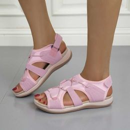 Sandals 2022 New Fashion Women Flats Outdoor Beach Sandals Low Top Round Toe Casual Sports Comfortable Fish Mouth Opened Toe Sandals Z0224