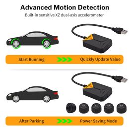 5 Wheels TPMS for Android Car Radio DVD Player Tyre Pressure Monitoring System Spare Tyre Sensor USB TMPS