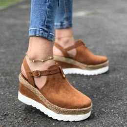 Sandals The New Fashion Wedge Sandals for Women Summer 2022 Casual Comfortable Rubber Sole Nonslip Platform Shoes Plus Size 3543 Z0224