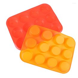 Baking Moulds 12-Hole Cupcake Tray Round Silicone Cake Mould For Kitchen Muffin Supplies