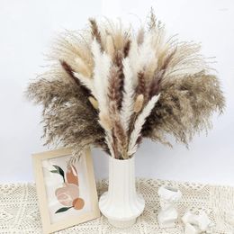 Decorative Flowers 50/80Pc Dried Pampas Grass Premium Dry Bouquet With Naturally Pampa For Boho Home Decor Wedding Decoration DIY Small Reed