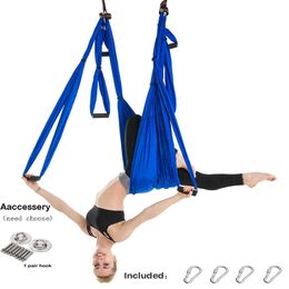 Yoga Stripes Yoga Hammock Swing Parachute Fabric Inversion Therapy Antigravity High Strength Decompression Hammock Yoga Gym Hanging 6 Grip J230225