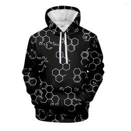 Men's Hoodies Science Formula 3d Sweatshirts Colourful Print Man Woman Funny Math Logistics Chemistry Hooded 2023
