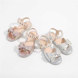 Sandals Casual Butterflyknot Nonslip Soft Kid Toddler Baby Shoes Summer Little Children's Girls Princess Open Toe Beach Sandals Z0225