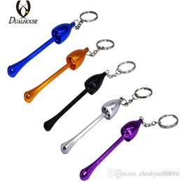 Smoking Pipes Metal pipe portable Aluminium alloy cigarette holder Mini Keychain