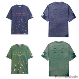 Lanvins 2023 Summer Shorts T-shirts Colourful Designer Pants Splash Ink Graffiti Hand-painted Printed Luxury Sports Casual Loose Short Sleeve t Shirts R3sn