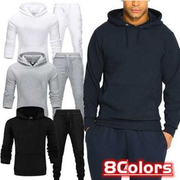 Men's Tracksuits Men Women Hoodies Pants 2PcsSets Sweatshirt Sweatpants Male Gyms Fitness Tops Trousers Joggers Sportswear Tracksuits Z0224