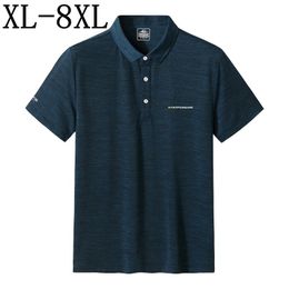 Men's Polos 8XL 7XL 6XL Summer Quick Dry Polo Shirt Men Short Sleeve Mens Polos Casual Polo Homme Comfortable Breathable Men's Shirts 230225