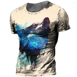 Men's T Shirts Summer Fashion Streetwear O-Neck Oversized Short Sleeve Tees Men's T-shirt Tops Animal Graphic Shirt 3D Print Vintage