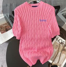 Women's T-Shirt Series Plain Knit Short Sleeve T-Shirt Women Short Sleeve pullover sweater Summer Street Skateboard Men Fashion Balance Tees