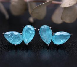 Stud Earrings 2023 Water Drop Design For Women Nature Stone Crystal Glass Party Fashion Jewelry Female Accessories