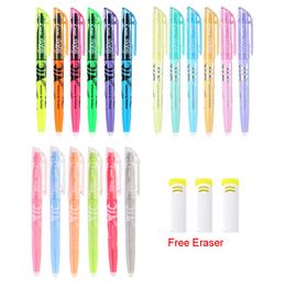 Highlighters 6pcs Pilot SW-FL Frixion Erasable Highlighter Pastel Colour Fluorescent Marker Pen 18 Colours Japan Kawaii Stationery