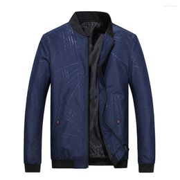 Men's Jackets Men Jacket Stand Collar Male Zipper Pockets Fine Stitching Coat Outerwear For Daily Wear