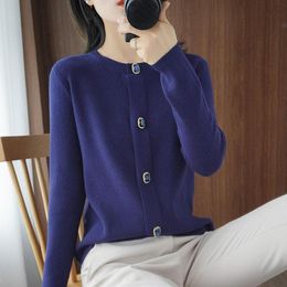 Women's Vests Autumn And Winter Fashion Coats Pure Cashmere Blue Diamond Button Jacket Women Sweaters CardigansWomen's