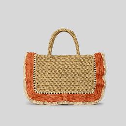 Totes Casual Panelled Ruched Str Bag Paper Woven Women Handbags Handmade Shoulder Crossbody Bags Summer Beach Large Tote Purses 2023 Y2302